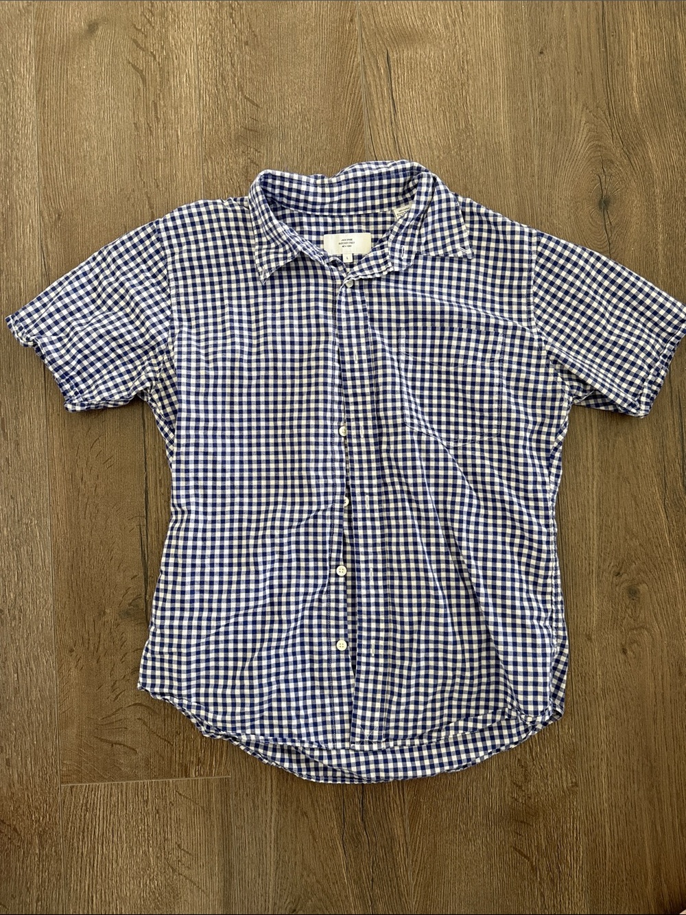 Jack Spade Blue and White Gingham Short-Sleeve Button-Down Shirt